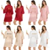 CHINEE Personalized Embroidery Bridesmaid Robe Bachelorette Party Satin Kimono Bridal Robe Bride Wedding Party Sleepwear Custom Logo