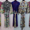 CHINEE Phulkari Kimono Hand Embroidered Open Kimono Soft and Comfortable Bath Robe Wedding Festival Bikini Cover up