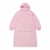 CHINEE Pink Modern Oversized Long Wearable Blanket Hoodie Soft Plush Fleece Lounger Robe Cozy Full Length Hooded Sleepwear Women 100%