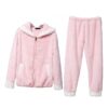 CHINEE Pink Soft Fleece Girl's Pijamas Womens Pajama Sets
