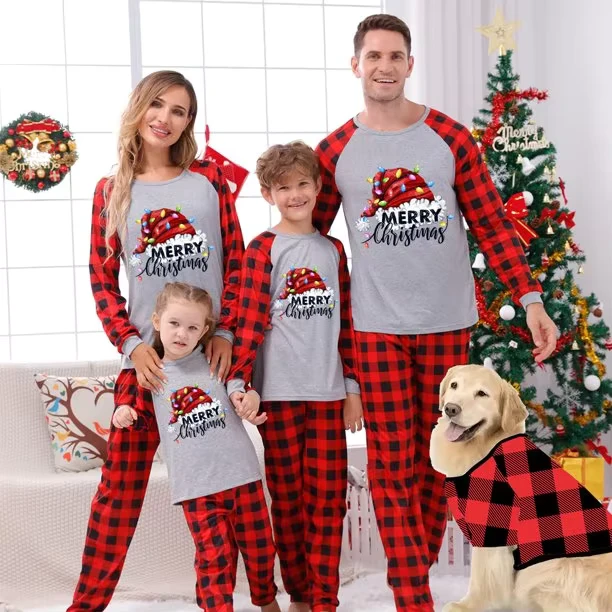 CHINEE Pjs Christmas Pyjamas Sets Pjs Custom Print Adult Pants Girls Kids Baby Gift Matching Family Christmas Pajamas
