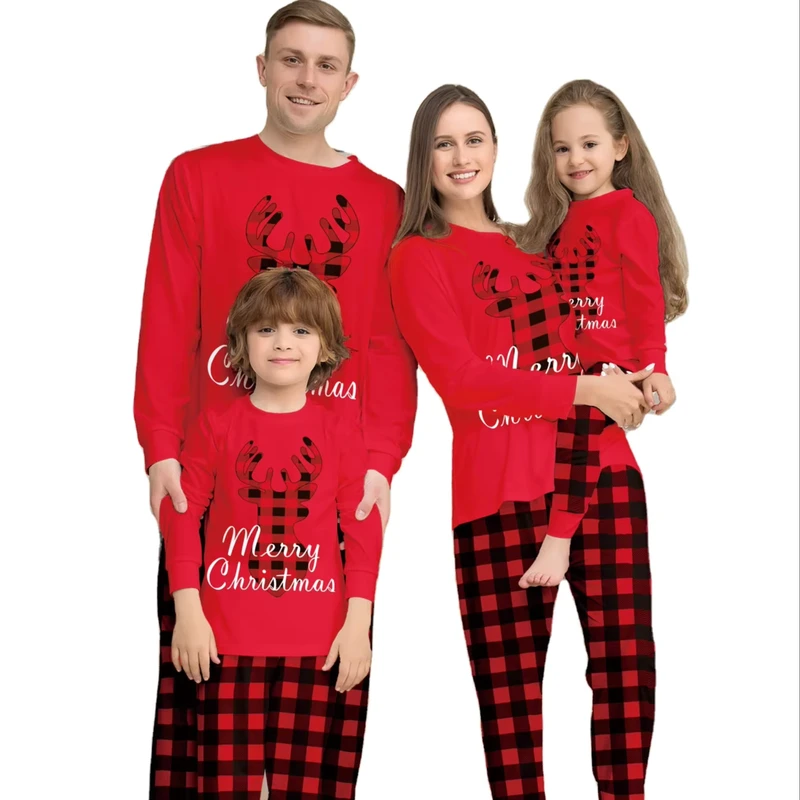 CHINEE Pjs for Adults Kids Holiday Home Family Christmas Pajamas Matching Sets Xmas Matching Xmas Family Sleepwear Set Christmas Pajama