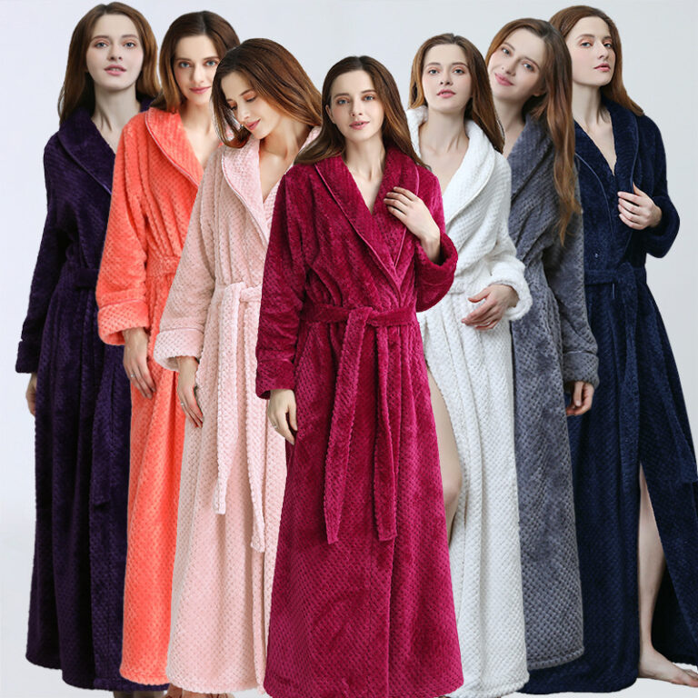CHINEE-Plush-Jacquard-Robes-Warm-Coral-Fleece-Pyjamas-Floor-Length-Bath-Towel-Bathrobes-Adult-Thicker-Long-Coat-with-Pockets