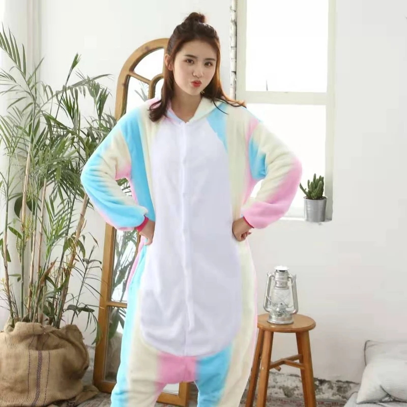 CHINEE Plush Loose Animal Style Home Clothing with Foot Cover Garments 2XL Jumpsuit Onesie Pajamas for Adults Sleeping Suits