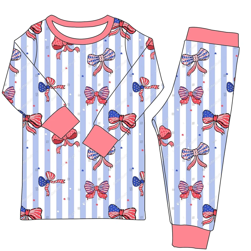 CHINEE Popular Baby 2pcs Set Pajamas Round Neck Kids Pajamas Set Breathable Toddler Sleepwear 220 Gsm