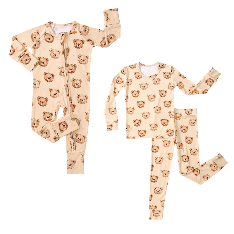 CHINEE Positive Reviews Kid Toddler Girls Boys Soft Comfy Organic Bamboo Solid Sleepwear Baby Pajamas Children Pjs 2pcs Set Baby Romper