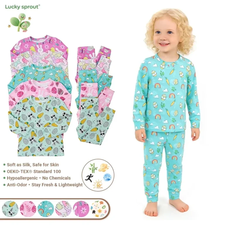 CHINEE-Pre-order-RTS-Easter-Factory-Kids-Pajamas-Comfortable-Suit-with-Pattern-Long-Sleeve-and-Pants-Two-pieces-Set