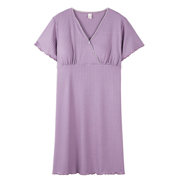 CHINEE-Pregnant-Women-Home-Modal-Pajamas-Postpartum-Nursing-Nightdress-With-Chest-Pad-Thin-Midi-Skirt