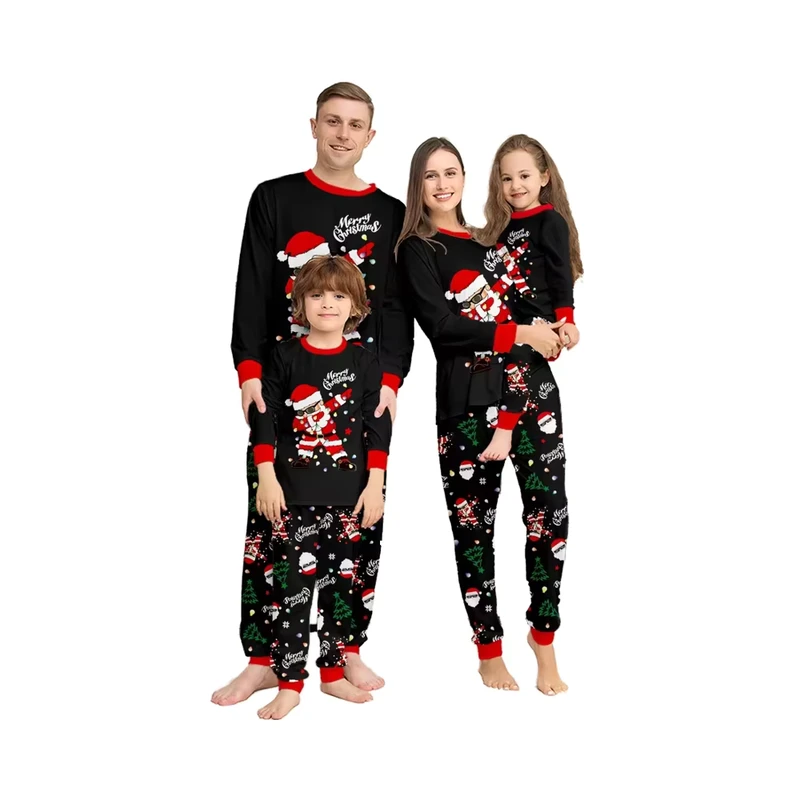 CHINEE Premium Comfortable Red Plaid Knitted Silk Pajamas for Family Christmas