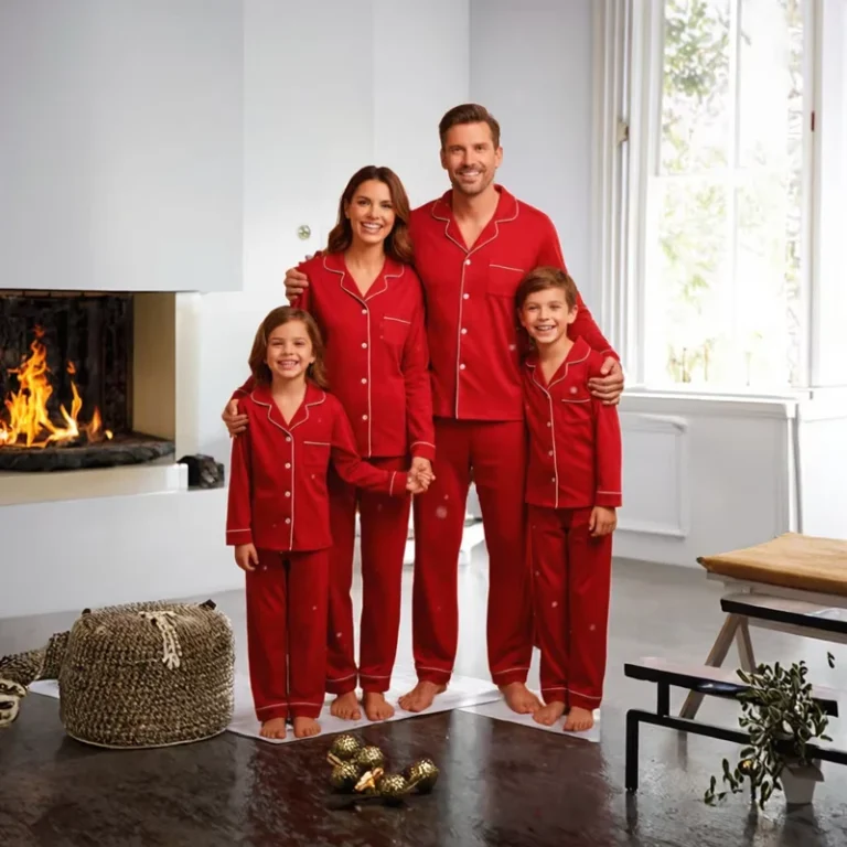 CHINEE-Premium-Cotton-Family-Matching-Eco-Friendly-2-Piece-Pajamas-Breathable-Loungewear-Set-for-Parents-Kids-Plus-Size-Baby-Boys-Girls