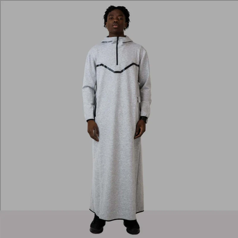 CHINEE Premium Men's Hooded Thobe Authentic Middle Eastern Garment Ideal for Traditional Wear and Special Occasions
