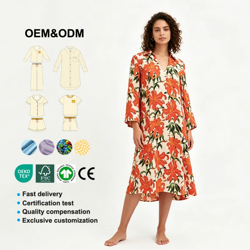 CHINEE Premium Organic Linen Nightgown Breathable Sustainable Summer Sleepwear GOTS Certified Natural Fiber Nightwear for Ladies