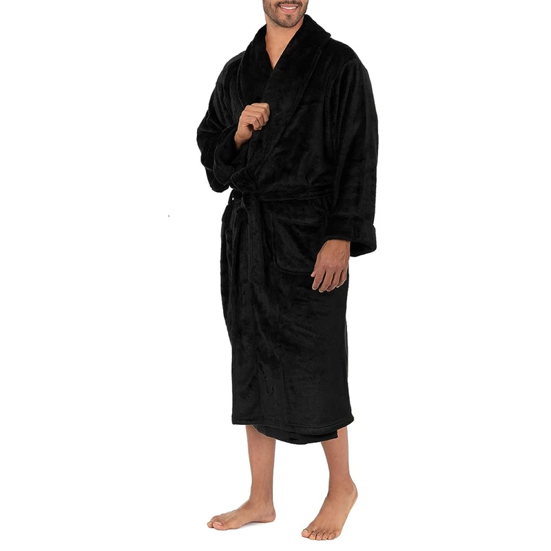 CHINEE Premium Quality Men's Bath Robes Top Luxury Terry Fabric Hood Collar Soft Touch Breathable Thermal 100% Organic Cotton Plus Size