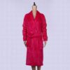 CHINEE Premium Red Honeycomb Long Pile House Robe for Ladies Durable Warm Bathrobe Hotel Spa Supply