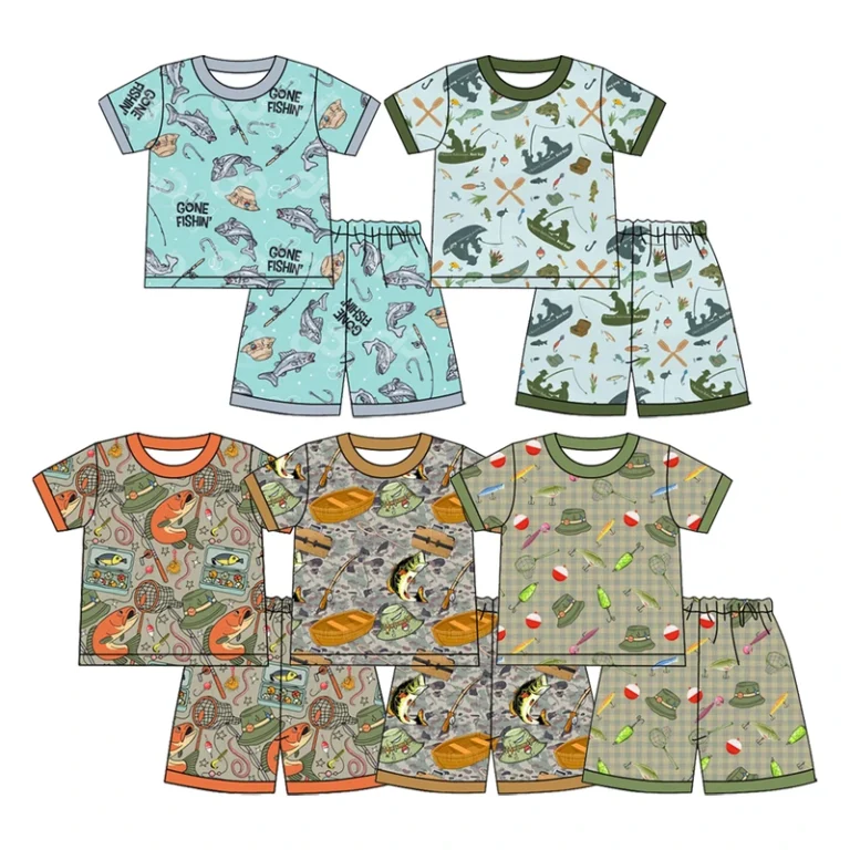CHINEE-Preorder-Custom-Print-Baby-Boys-Toddler-Southern-Fishing-Bamboo-Soft-Short-Sleeve-Shirts-Top-Shorts-Boutique-Pajamas-Lounge-Sets