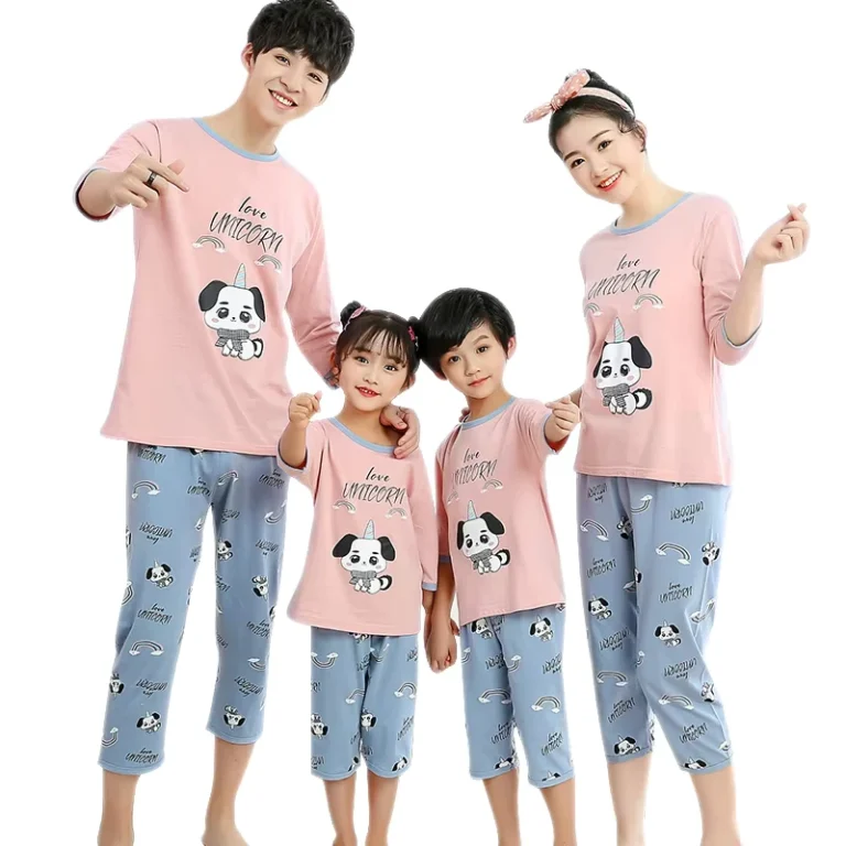 CHINEE-Printed-Parent-child-Mother-Daughter-Clothes-Daddy-Mommy-and-Me-Pajamas-Family-Matching-Short-Sleeve-Set