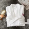 CHINEE Professional Customization Cotton White Thick Waffle Winter Women's Luxury Night Bathrobe Quick Dry V Neck Long Sleeves