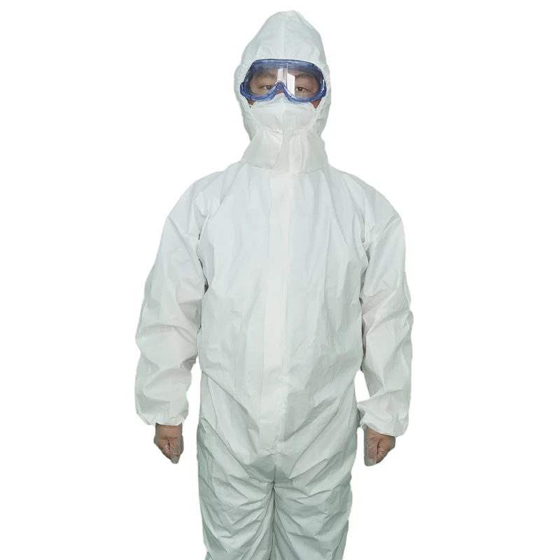 CHINEE Protective Clothing Disposable Hooded Waterproof One piece Full body Anti virus Isolation Gown