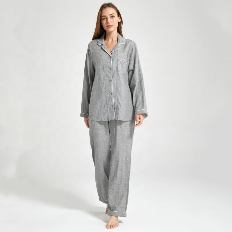 CHINEE Pyjama Sets Double Gauze Cotton Summer Winter ODM Elastic Waist Two Piece Soft Lounge Sleepwear Custom Design Women's Pajamas