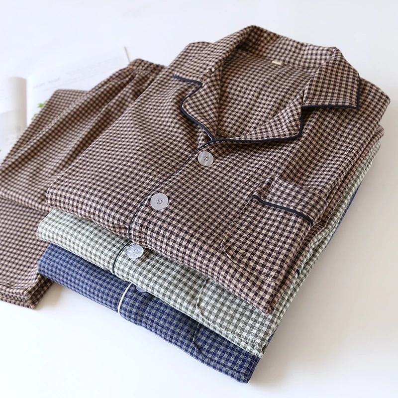 CHINEE Quality Custom Long Sleeve Adult Soft Pyjamas Comfortable Men Sleepwear Breathable Men's Pajamas