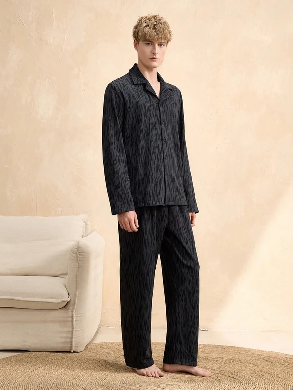 CHINEE Quick Dry Breathable Sexy Soft Cozy Unisex Sleepwear Men Pajamas Satin