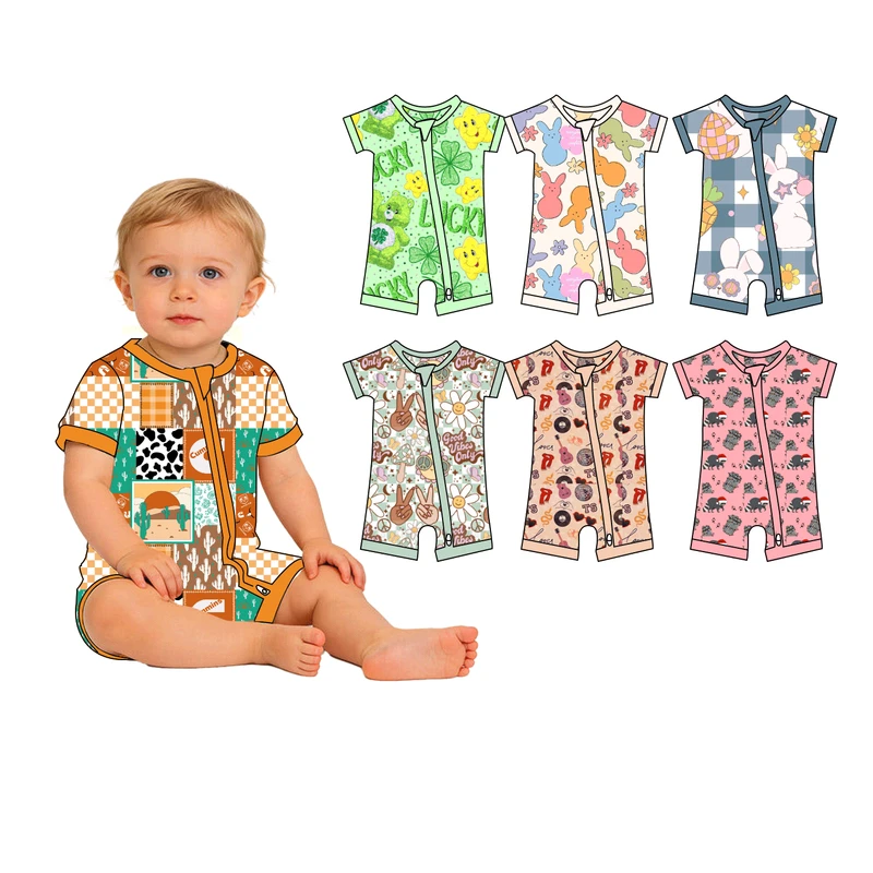 CHINEE RTS Children Bamboo Toddler Pajamas Sustainable Bamboo Pyjamas for Kids Short Sleeve Sleepwear Custom Bamboo Child Pyjama