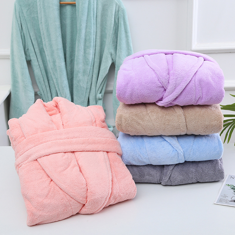 CHINEE Ready to Ship Coral Fleece Bathrobe High Quality Woman Robe