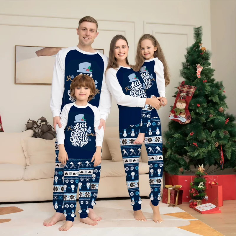 CHINEE Ready to Ship Family Christmas Breathable Pajamas Matching Sets Plus Size Short Sleeve Cartoon Pattern with Pets Dog Cloth