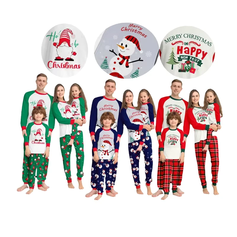 CHINEE Ready to Ship Matching Christmas Pajamas for Family Santa Claus 3XL 4XL Merry Christmas Family Pajamas