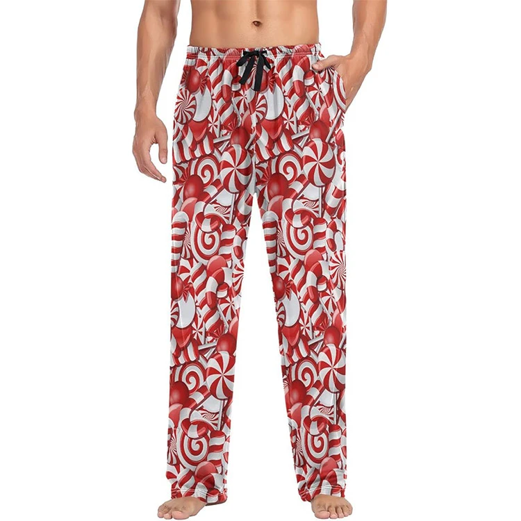 CHINEE Red Series Unisex Custom Design Summer Autumn Breathable Quick Dry Lightweight Full Length Pajama Pants Home Sleepwear
