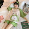 CHINEE SFY Y380 Fashion Ladies Short Sleeve Kawaii Sleepwear Large Size Thin Home Wear Summer 2pcs Night Wear Women Clothing