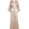 CHINEE Satin Kimono Robe Long Silky Kimono Bathrobe Sleepwear Wedding Bridesmaid Robe Custom