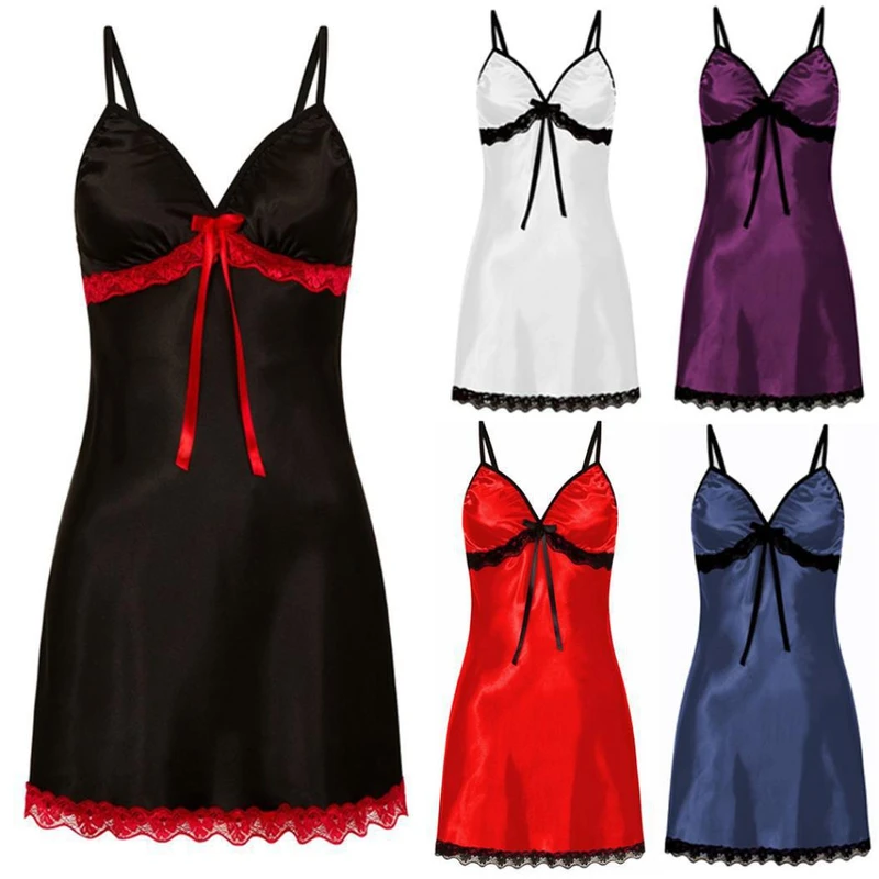 CHINEE Sexy See through Romantic Pajama Lace Halter Nightgown Multiple Colors Large sized Pajama Nightgown