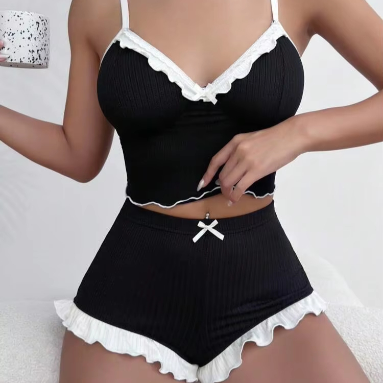 CHINEE Sfy y5163 Pajama Set Short Nightwear Women's Camisole Pajamas Two Piece Loungewear Lingerie Sets Womens Intimates