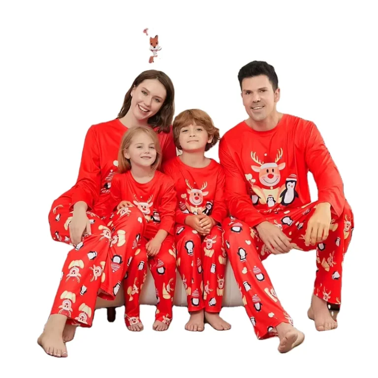 CHINEE-Short-Sleeve-Shirts-Matching-Pants-Christmas-Pajamas-2-Pcs-Set-Women-Sleepwear-Snowman-Family-Christmas-Pajamas