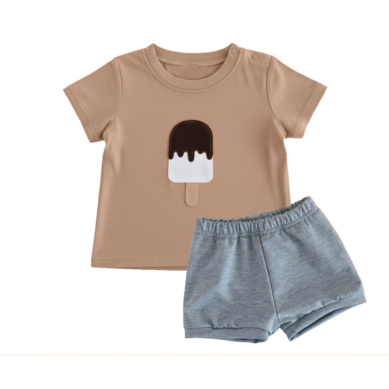 CHINEE Short Sleeve Toddler Pajamas Soft Cotton Comfortable Sleepwear for Kids