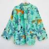 CHINEE Short Velvet Printed Kimono Robe Boho Kimono Indian Cotton Lining Love Classic Gift for Adults Winter