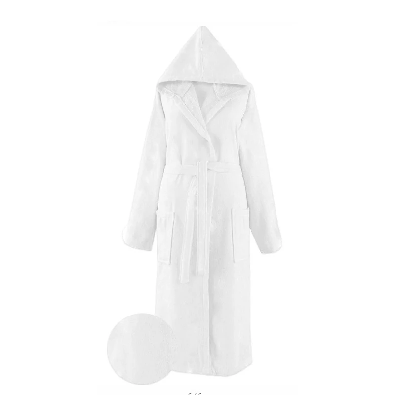 CHINEE Single White Cotton Bathrobe for Bath Oil Use