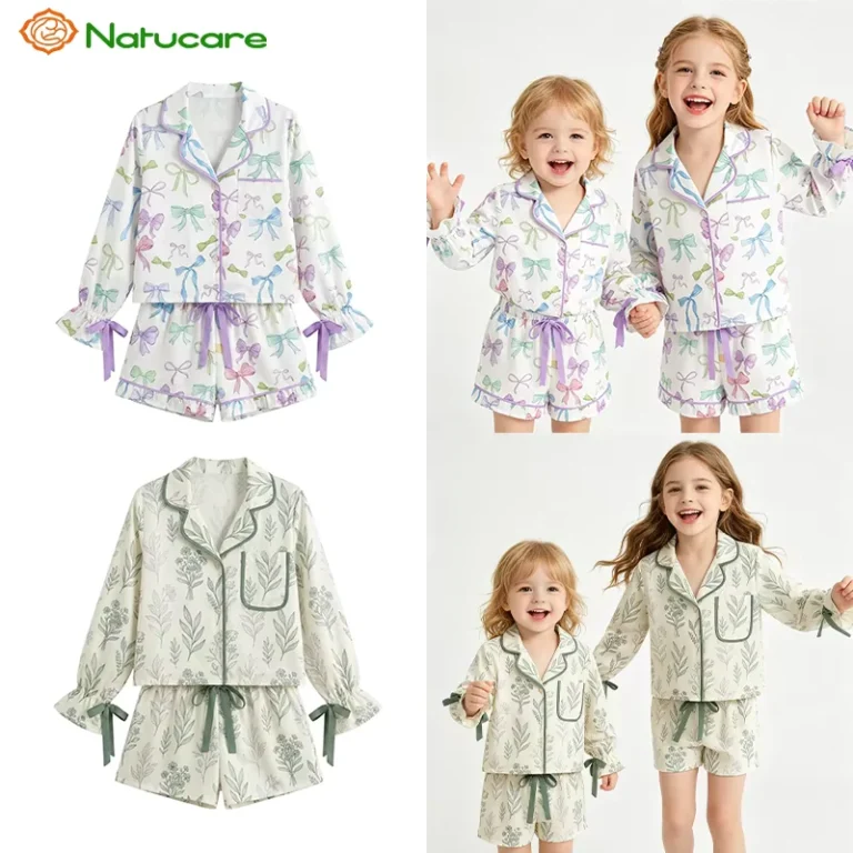 CHINEE-Soft-Breathable-Pink-Cute-Princess-Girls-Button-Up-Fashion-Two-Piece-Pajamas-Set-Autumn-Long-Sleeve-Sleepwear-For-Girl