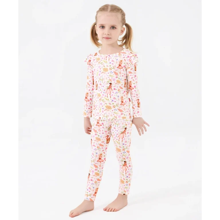 CHINEE-Soft-Knitted-Printed-Toddler-Girl-Pajamas-Ruffled-Long-Sleeves-Spandex-Bamboo-Fiber-Pj-Sets