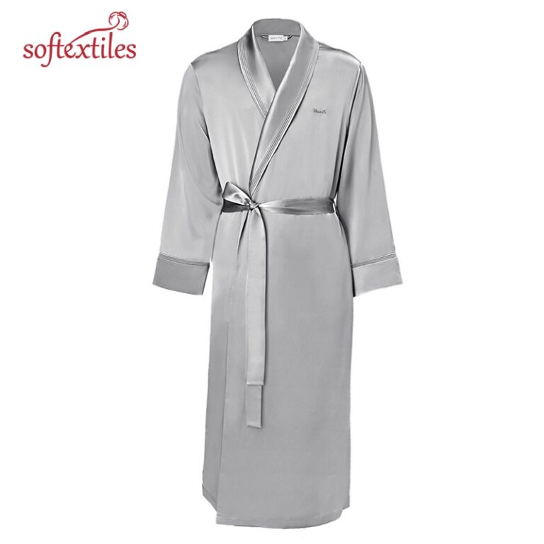CHINEE Softextiles Custom Logo Luxury Bathrobe Skin friendly Women Bath Robes Men Women Bridal Imitated Silk Bathrobe