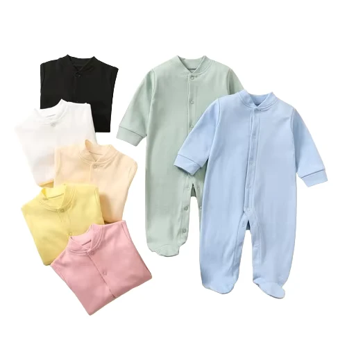 CHINEE Spring Autumn Infant Baby Pajamas Long Sleeve 0 12 Month Baby Girl Boy Footed Pajama Organic 100% Cotton Baby Romper