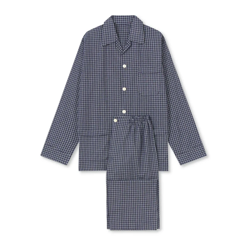 CHINEE Spring Autumn Long Sleeve Breathable Thermal Couple Pajamas Lapel Women's Sleepwear Home Wear Plus Size Men's Night