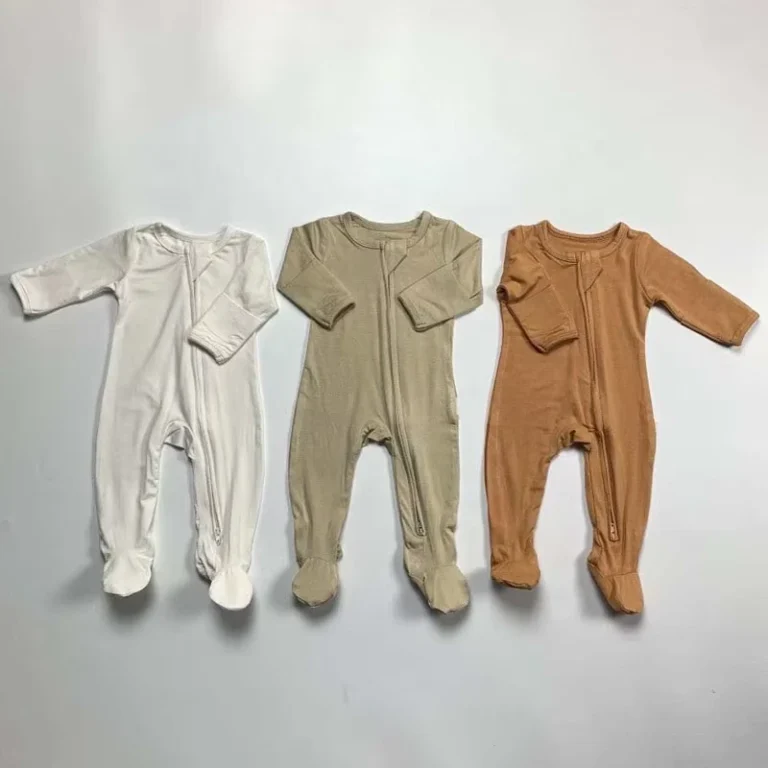 CHINEE-Spring-Bamboo-Spandex-Full-Sleeve-Baby-Pajamas-Unisex-Kids-Clothes-Soft-Zipper-Footie-Newborn-Sleepers-Customized-Baby-Romper