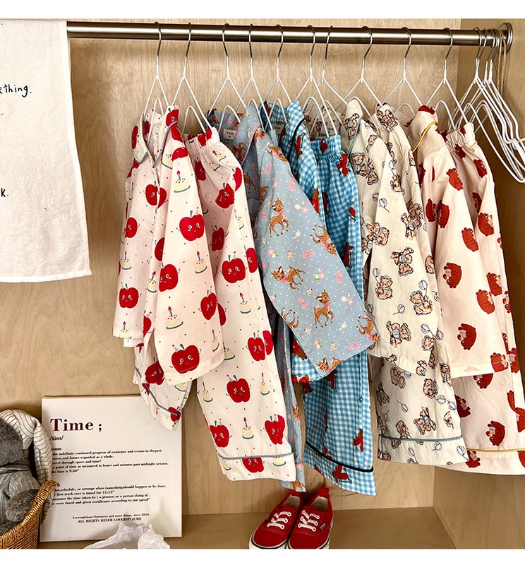 CHINEE Spring Design Little Baby Girl Cartoon Print Pajamas Toddler Boy Cotton Home Clothing Sets