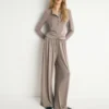CHINEE Spring Long Sleeve Pajamas Buttons Top Two Pieces Loungewear Home Clothes for Women Pijama Modal Soft Nightwear