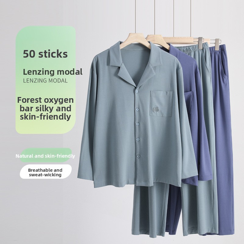 CHINEE Spring New Men's Homewear Modal Cotton Thin Breathable Comfortable Pajamas