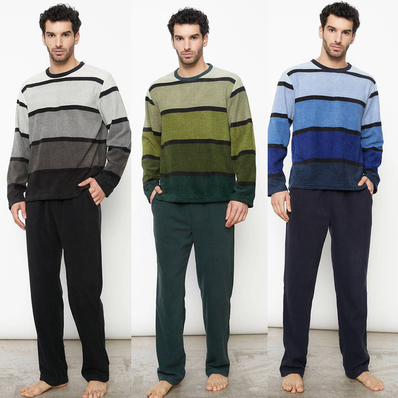 CHINEE Spring Pajama Men Custom Polar Fleece Pajamas Two Piece Set Variety Color Home Wear Sleepwear