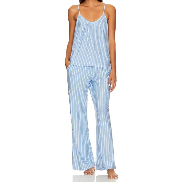 CHINEE-Spring-Summer-Striped-Modal-Jersey-Camisole-Wide-Leg-Pants-Pajama-Set-Soft-Breathable-Pocketed-Lounge-Sleepwear-Women