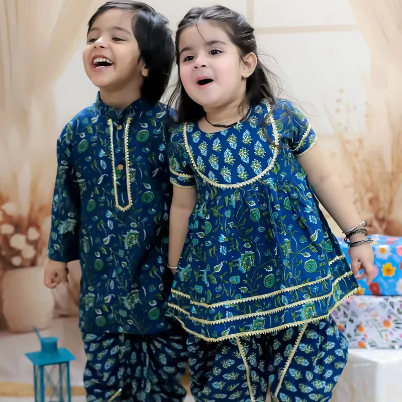 CHINEE Stylish Pakistani Kids Brother Sister Matching Lehenga Choli Set for Weddings Party Eid Festive Cultural Events